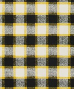 Yellow Black Textured Check Super Snuggle Flannel Fabric