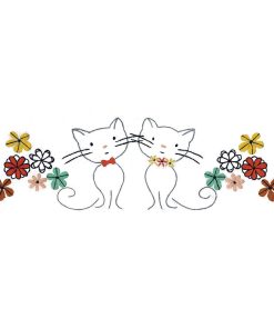 Design Works 30 x 20 Retro Cats Stamped Embroidery Pillowcases 2pk