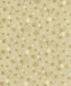 Brown Packed Snowflakes Christmas Cotton Fabric