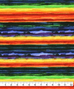 Deep Sunset Stripe Tie Dye Super Snuggle Flannel Fabric