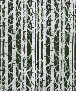 Birch Trees on Green Super Snuggle Flannel Fabric