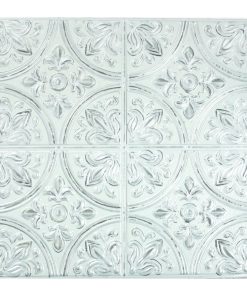 White Tin Peel   Stick Tile Backsplash