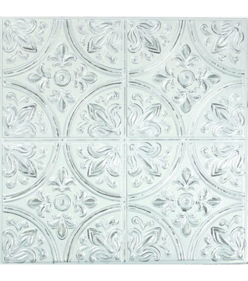 White Tin Peel   Stick Tile Backsplash