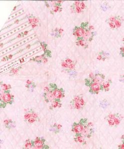 Fabric Traditions Pink Feminine Floral Double Face Quilted Cotton Fabric