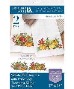 Leisure Arts 17 x 28 Fruits Tea Towel Stamped Cross Stitch Kit