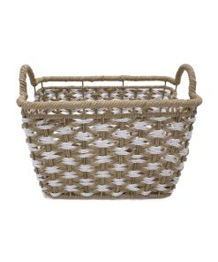 15 x 9 Paper Woven Basket With Handles by Place   Time