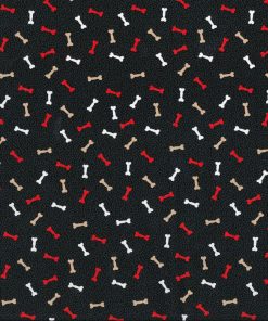 Novelty Cotton Fabric Mini Bones Blender on Black