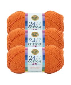 Lion Brand 24/7 Cotton DK Light Weight Cotton Yarn 3 Bundle