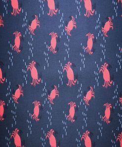 Crazy Crabs on Navy Quilt Cotton Fabric by Quilter s Showcase