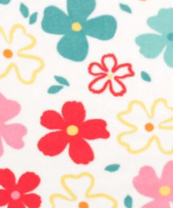 Women s Empowerment Floral on White Anti Pill Fleece Fabric