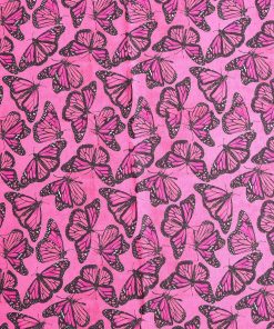 Bright Pink Butterfly Cotton Fabric by Keepsake Calico