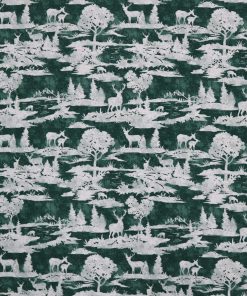 Deer Silhouettes On Green Super Snuggle Flannel Fabric