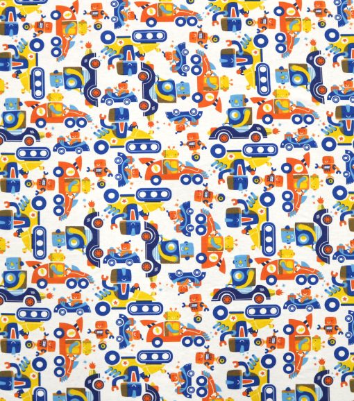 Racing Robots Super Snuggle Flannel Fabric - Image 2
