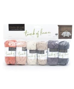 Lion Brand Touch Of Linen Earth 39yds Worsted Cotton Yarn 6 Bundle - 1