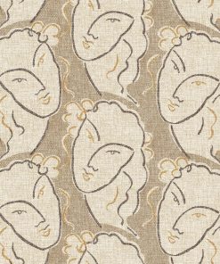 Surface Style 20.5  x 18  Linen Beau Visage Peel   Stick Wallpaper