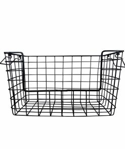 16 x 11 Black Metal Wire Basket by Place   Time