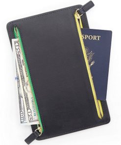 Leather RFID Blocking Four Zip Organizer Travel Case