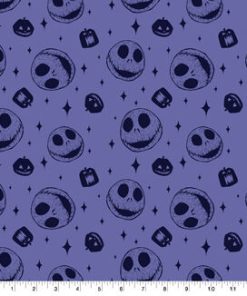 Nightmare Before Christmas Halloween Sketch Cotton Fabric