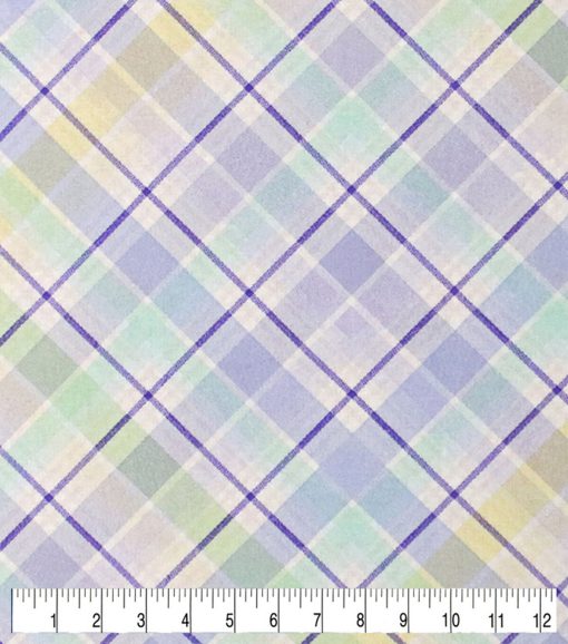 Purple Easter Plaid Easter Cotton Fabric - Image 3