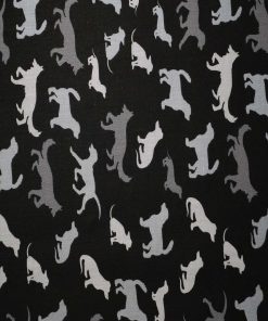 Dog Silhouettes on Black Cotton Fabric by Quilter s Showcase