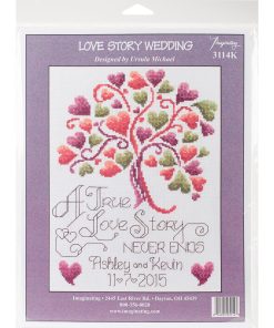 Imaginating 7.5 x 10 Love Story Wedding Counted Cross Stitch Kit