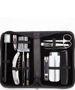 Leather Travel   Grooming Toiletry Kit