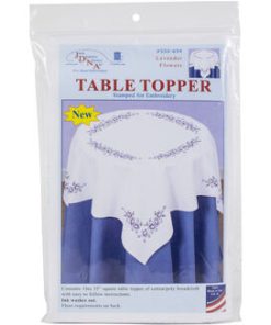 Jack Dempsey 35 Lavender Stamped Perle Edge Table Topper