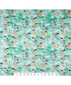 Novelty Cotton Fabric Surfing Dogs