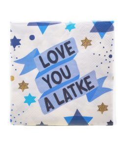 10 Hanukkah Love You a Latke Beverage Napkins 20pk by Place   Time
