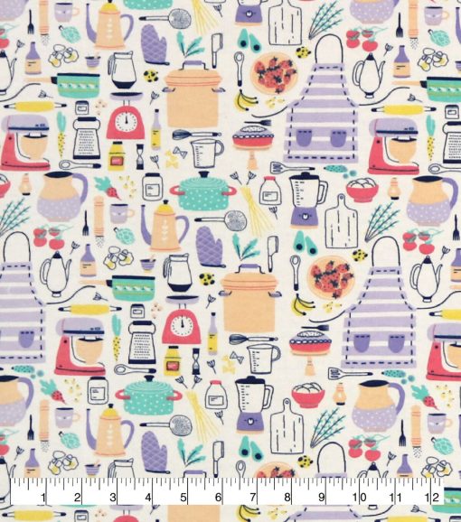 Cooking Icons Super Snuggle Flannel Fabric - Image 2