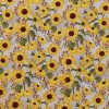 Whimsy Sunflowers Cream Harvest Cotton Fabric