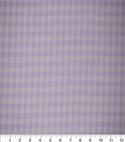 Purple Gingham Easter Cotton Fabric - Image 2