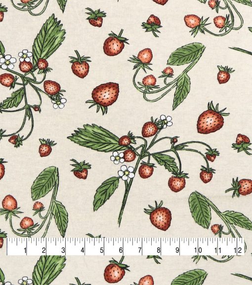 Strawberries Super Snuggle Cotton Fabric - Image 3