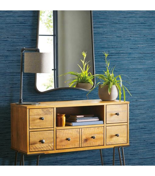 RoomMates Wallpaper Blue Grasscloth - Image 3