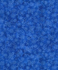 Fabric Traditions Flowers on Royal Cotton Fabric by Keepsake Calico