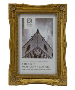 4 x 6 Antique Gold Ornate Corners Tabletop Frame by Place   Time