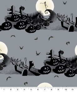 Spooky Graveyard Nightmare Before Christmas Cotton Fabric