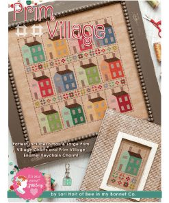It s Sew Emma Cross Stitch Pattern Prim Village with Enamel Charm