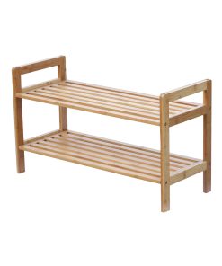 Oceanstar 27 x 15.5 Brown 2 Tier Bamboo Shoe Rack