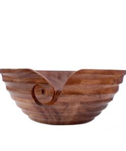 Rippled Wood Yarn Bowl by K+C