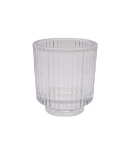 3 Glass Ribbed Candle Holder by Place   Time