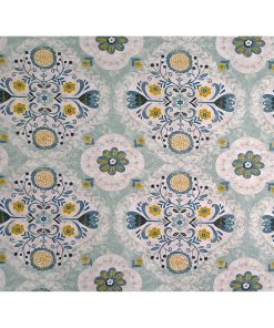 Floral Medallion on Blue Super Snuggle Flannel Fabric