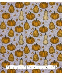 Pumpkins   Gourds Sketch Harvest Cotton Fabric