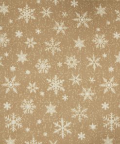 Snowflakes on Brown Anti Pill Fleece Fabric