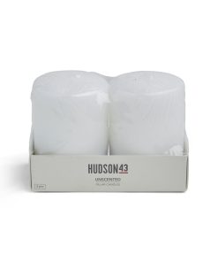 3 x 4 Unscented White Pillar Candles 2pk by Hudson 43