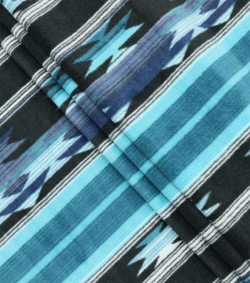 Blue Aztec Luxe Fleece Fabric - Image 2