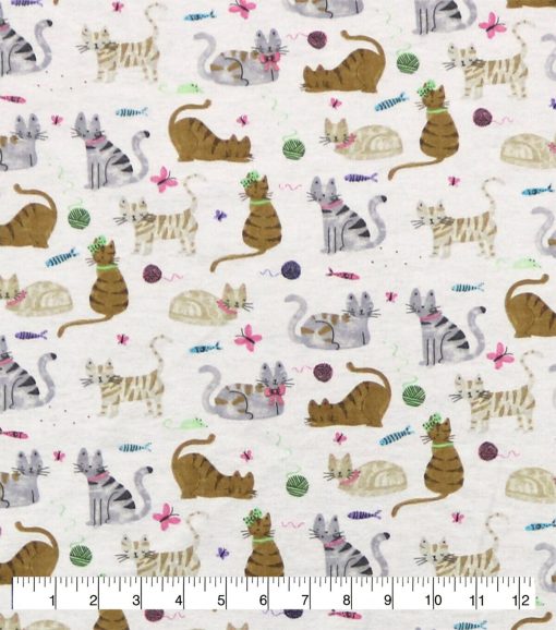 Curious Cats Super Snuggle Flannel Fabric - Image 2