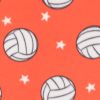 Orange Volleyball Superstar Blizzard Fleece Fabric