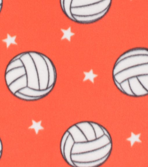 Orange Volleyball Superstar Blizzard Fleece Fabric