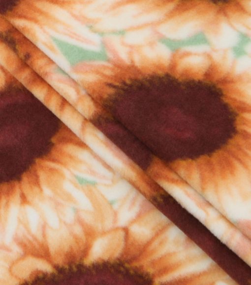 Packed Sunflowers Anti Pill Fleece Fabric - Image 2